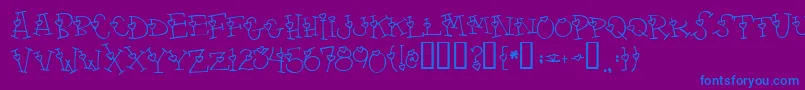 4mylover-Schriftart – Blaue Schriften auf violettem Hintergrund