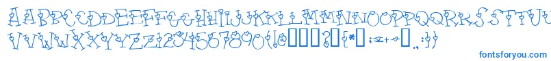 4mylover-Schriftart – Blaue Schriften auf weißem Hintergrund