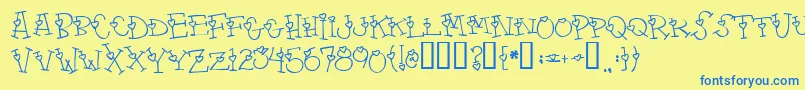 4mylover Font – Blue Fonts on Yellow Background