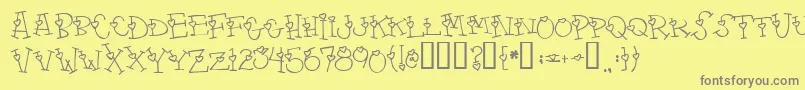 フォント4mylover – 黄色の背景に灰色の文字