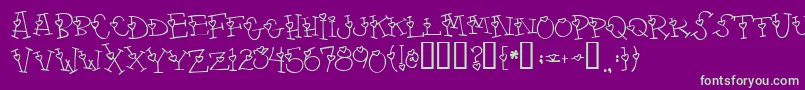 4mylover-fontti – vihreät fontit violetilla taustalla