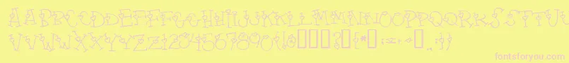 4mylover Font – Pink Fonts on Yellow Background