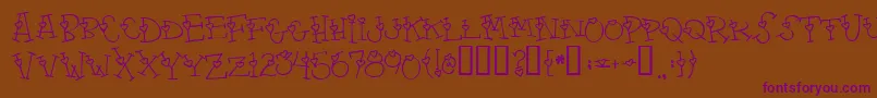 4mylover-Schriftart – Violette Schriften auf braunem Hintergrund