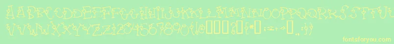 4mylover-Schriftart – Gelbe Schriften auf grünem Hintergrund