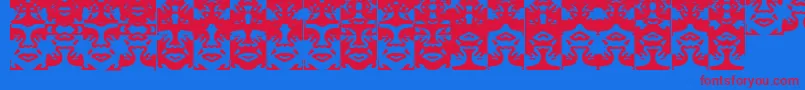 Obeystile Font – Red Fonts on Blue Background