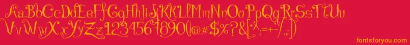 CzechtalesRegular Font – Orange Fonts on Red Background