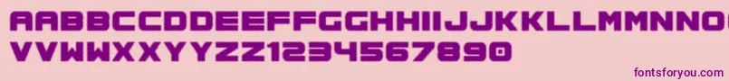 Spac3Halftone-Schriftart – Violette Schriften auf rosa Hintergrund