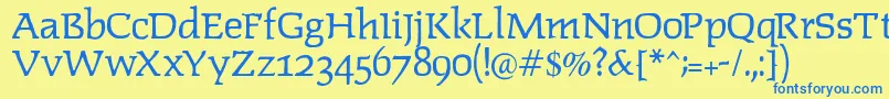 Lipsiantiqua Font – Blue Fonts on Yellow Background