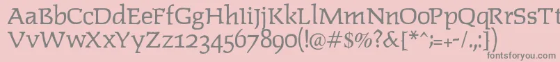 フォントLipsiantiqua – ピンクの背景に灰色の文字