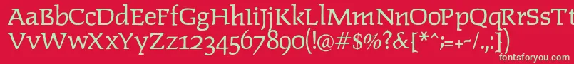 Lipsiantiqua Font – Green Fonts on Red Background