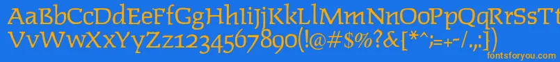 Lipsiantiqua Font – Orange Fonts on Blue Background