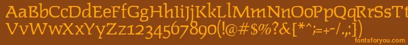 Lipsiantiqua Font – Orange Fonts on Brown Background