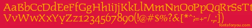 Lipsiantiqua Font – Orange Fonts on Red Background
