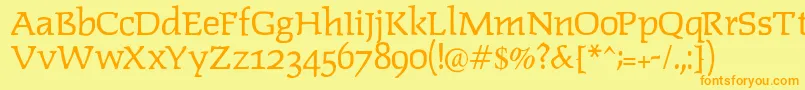 Czcionka Lipsiantiqua – pomarańczowe czcionki na żółtym tle