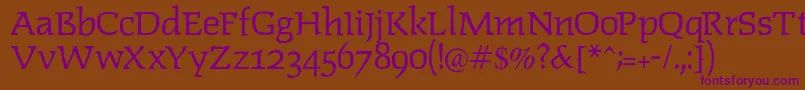 Lipsiantiqua Font – Purple Fonts on Brown Background