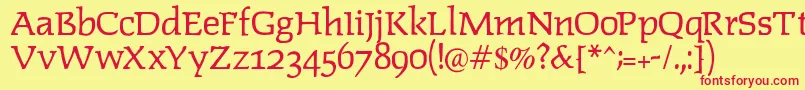 Lipsiantiqua Font – Red Fonts on Yellow Background