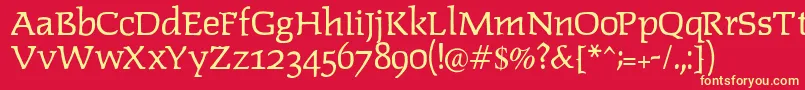 Lipsiantiqua Font – Yellow Fonts on Red Background