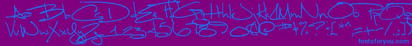 Шрифт Lunabar ffy – синие шрифты на фиолетовом фоне