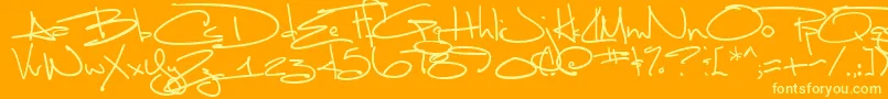 Lunabar ffy Font – Yellow Fonts on Orange Background