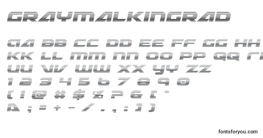 Graymalkingrad-fontti – aakkoset, numerot, erikoismerkit