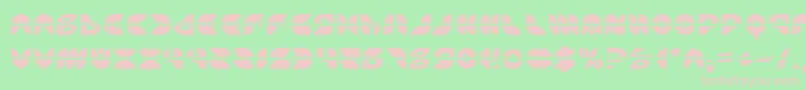 Puff Angel Laser-Schriftart – Rosa Schriften auf grünem Hintergrund