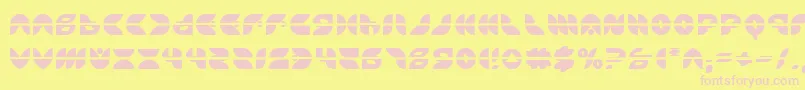 Puff Angel Laser-fontti – vaaleanpunaiset fontit keltaisella taustalla