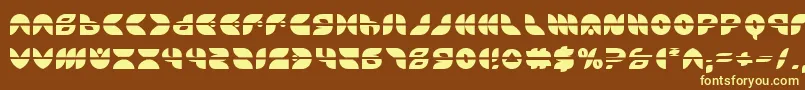 Puff Angel Laser-fontti – keltaiset fontit ruskealla taustalla