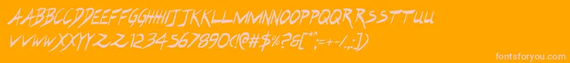 Hakturuscondital Font – Pink Fonts on Orange Background