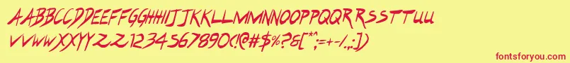 Hakturuscondital Font – Red Fonts on Yellow Background