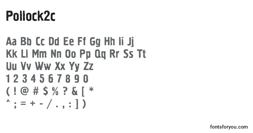 Czcionka Pollock2c – alfabet, cyfry, specjalne znaki