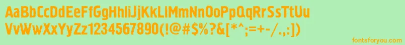 Pollock2c Font – Orange Fonts on Green Background