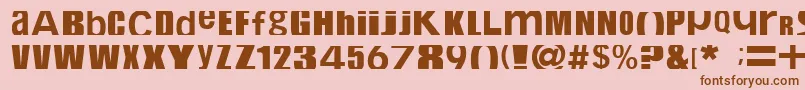 Fonte Cropfont – fontes marrons em um fundo rosa