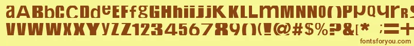 Fonte Cropfont – fontes marrons em um fundo amarelo