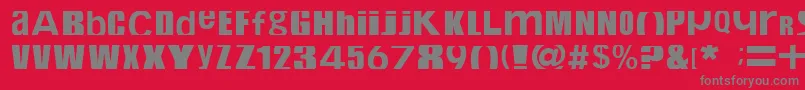 Fonte Cropfont – fontes cinzas em um fundo vermelho