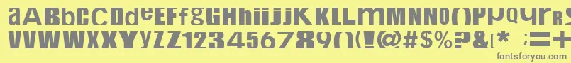 Fonte Cropfont – fontes cinzas em um fundo amarelo