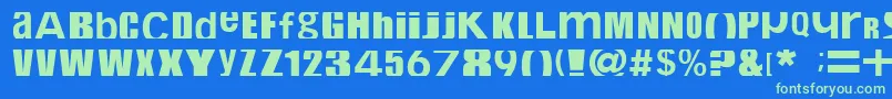 Fonte Cropfont – fontes verdes em um fundo azul