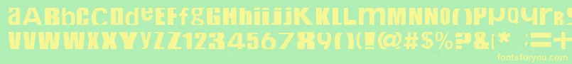 フォントCropfont – 黄色の文字が緑の背景にあります