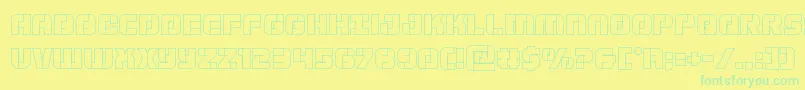 フォントSupersubmarineout – 黄色い背景に緑の文字