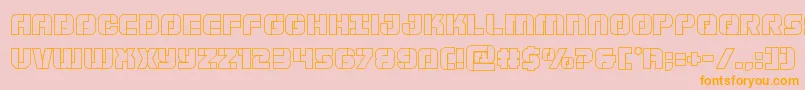 Supersubmarineout-Schriftart – Orangefarbene Schriften auf rosa Hintergrund