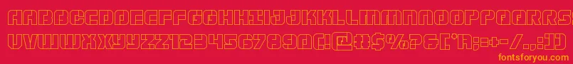 Supersubmarineout Font – Orange Fonts on Red Background