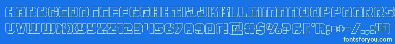 Supersubmarineout Font – Yellow Fonts on Blue Background