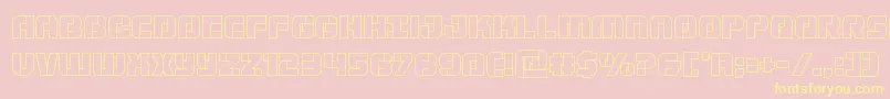 Supersubmarineout-Schriftart – Gelbe Schriften auf rosa Hintergrund