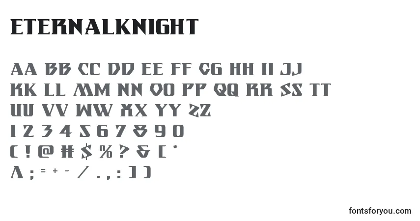 A fonte Eternalknight – alfabeto, números, caracteres especiais