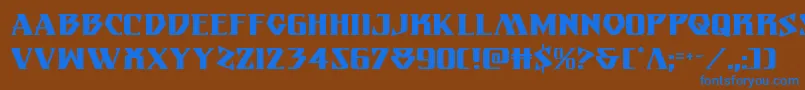 Eternalknight Font – Blue Fonts on Brown Background