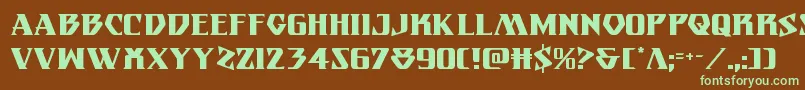 Eternalknight-fontti – vihreät fontit ruskealla taustalla
