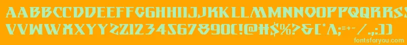 Eternalknight Font – Green Fonts on Orange Background