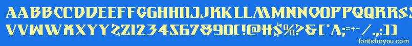 フォントEternalknight – 黄色の文字、青い背景