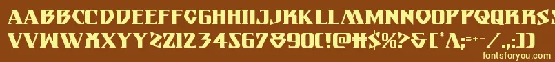 Eternalknight-fontti – keltaiset fontit ruskealla taustalla