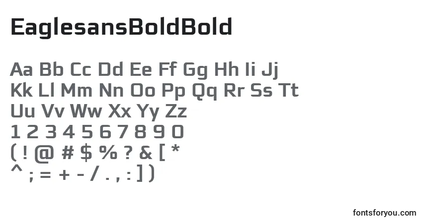 Czcionka EaglesansBoldBold – alfabet, cyfry, specjalne znaki