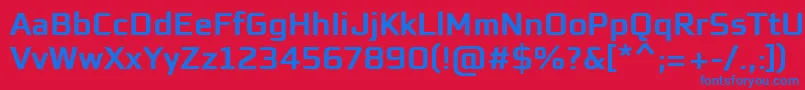 フォントEaglesansBoldBold – 赤い背景に青い文字